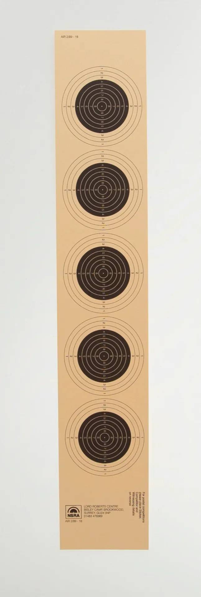 [SSSNSRA023] NSRA Air 2/89-18 (10M 5 Target Strip)